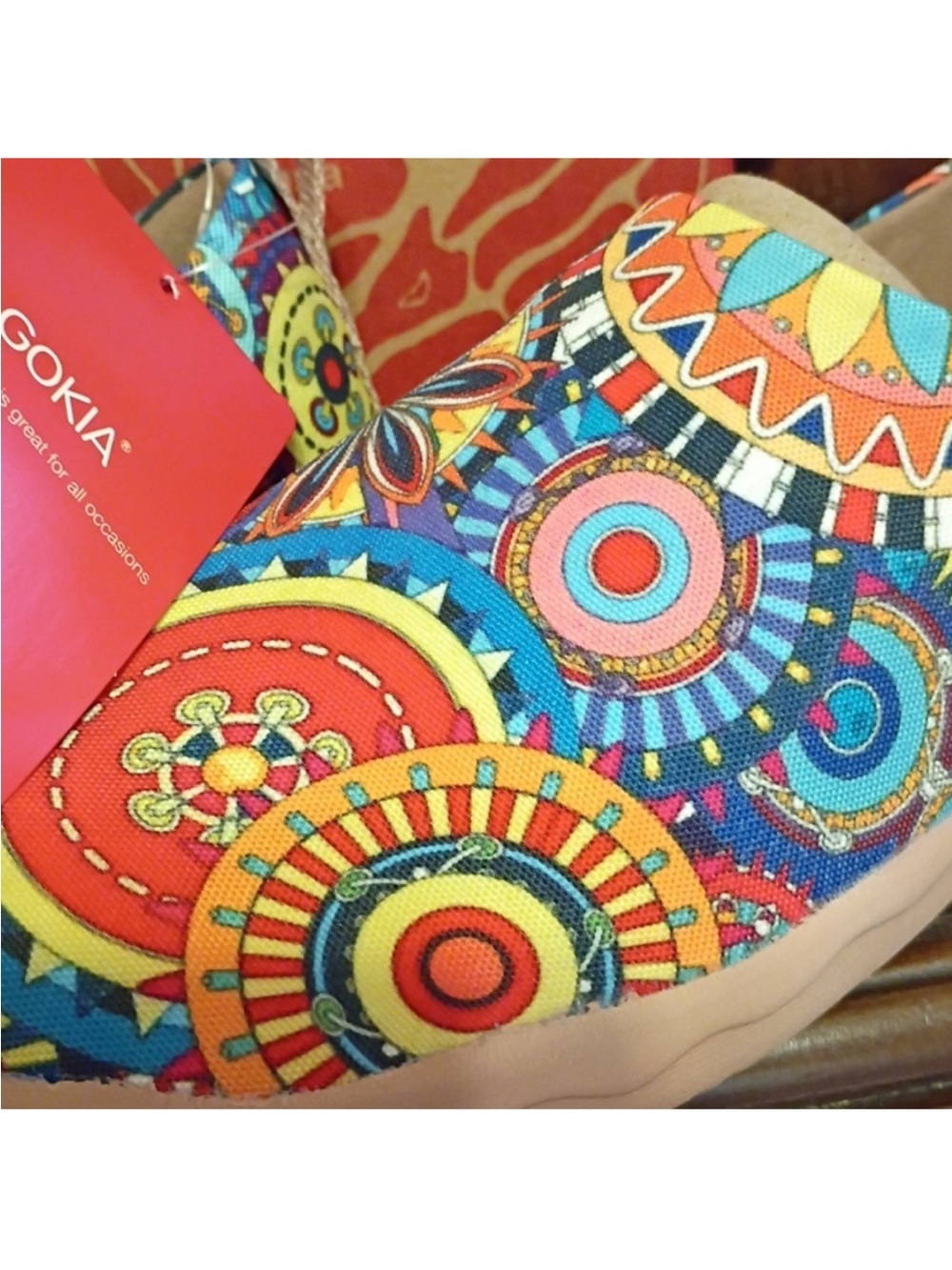 Multicolor Patterned Slip-On Flats - Picture 3 of 9